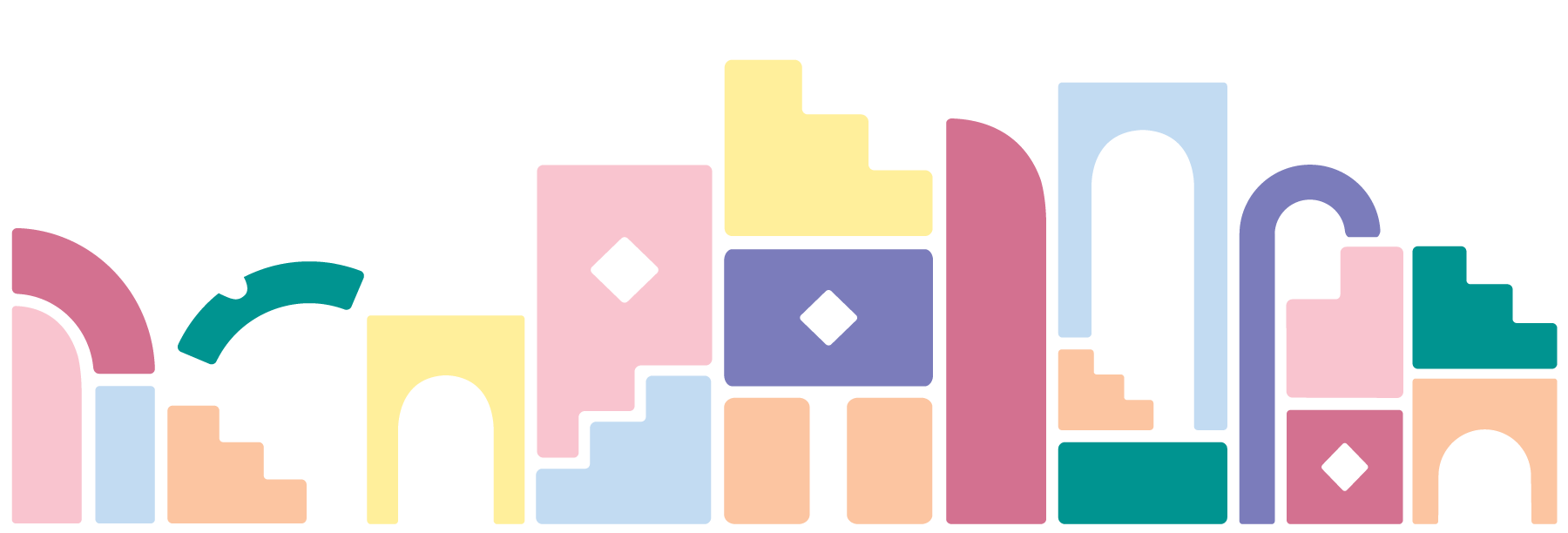 Main et blocs de construction colorés